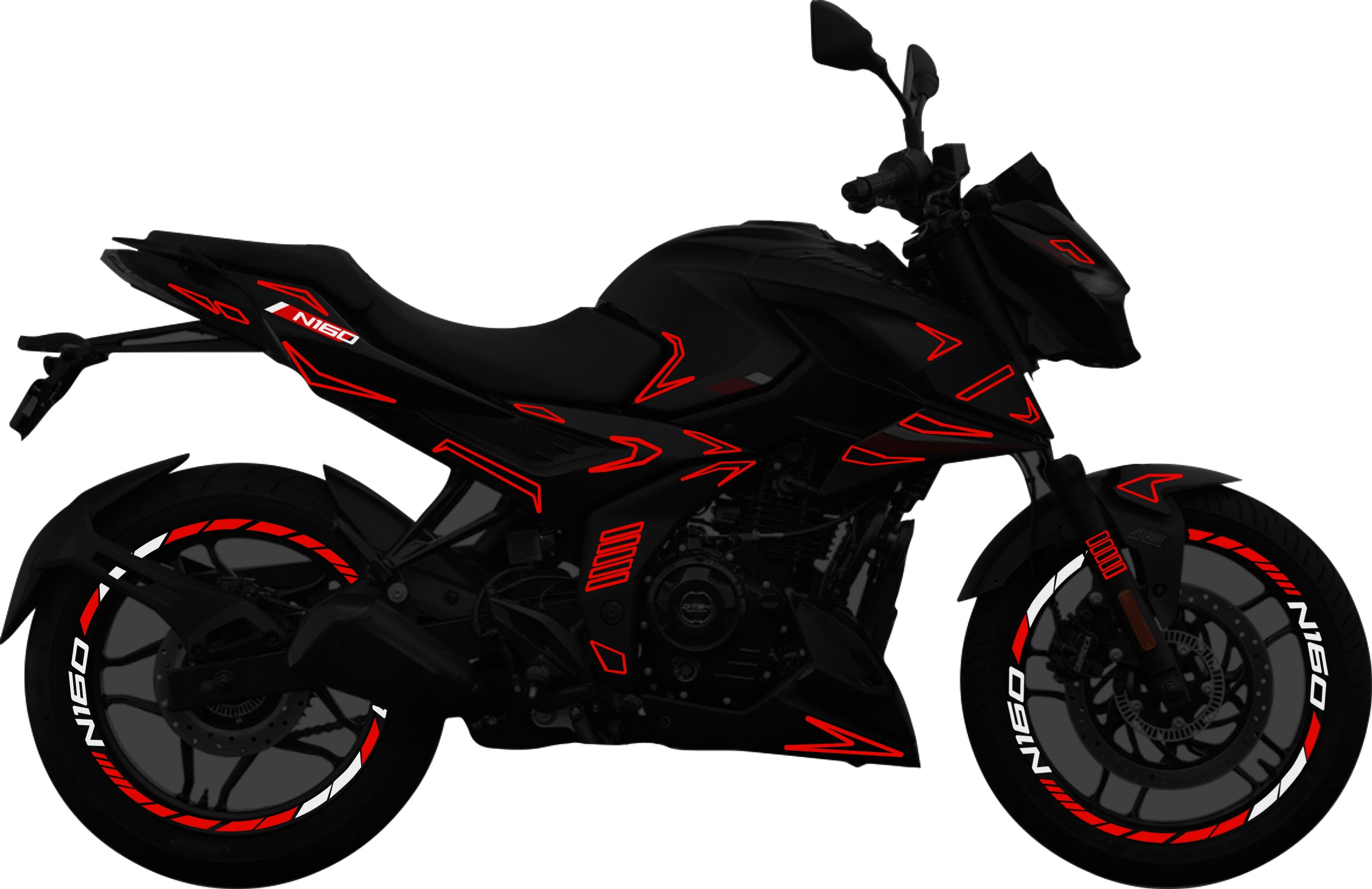 Pulsar N160 kit de stickers para tapas y rines