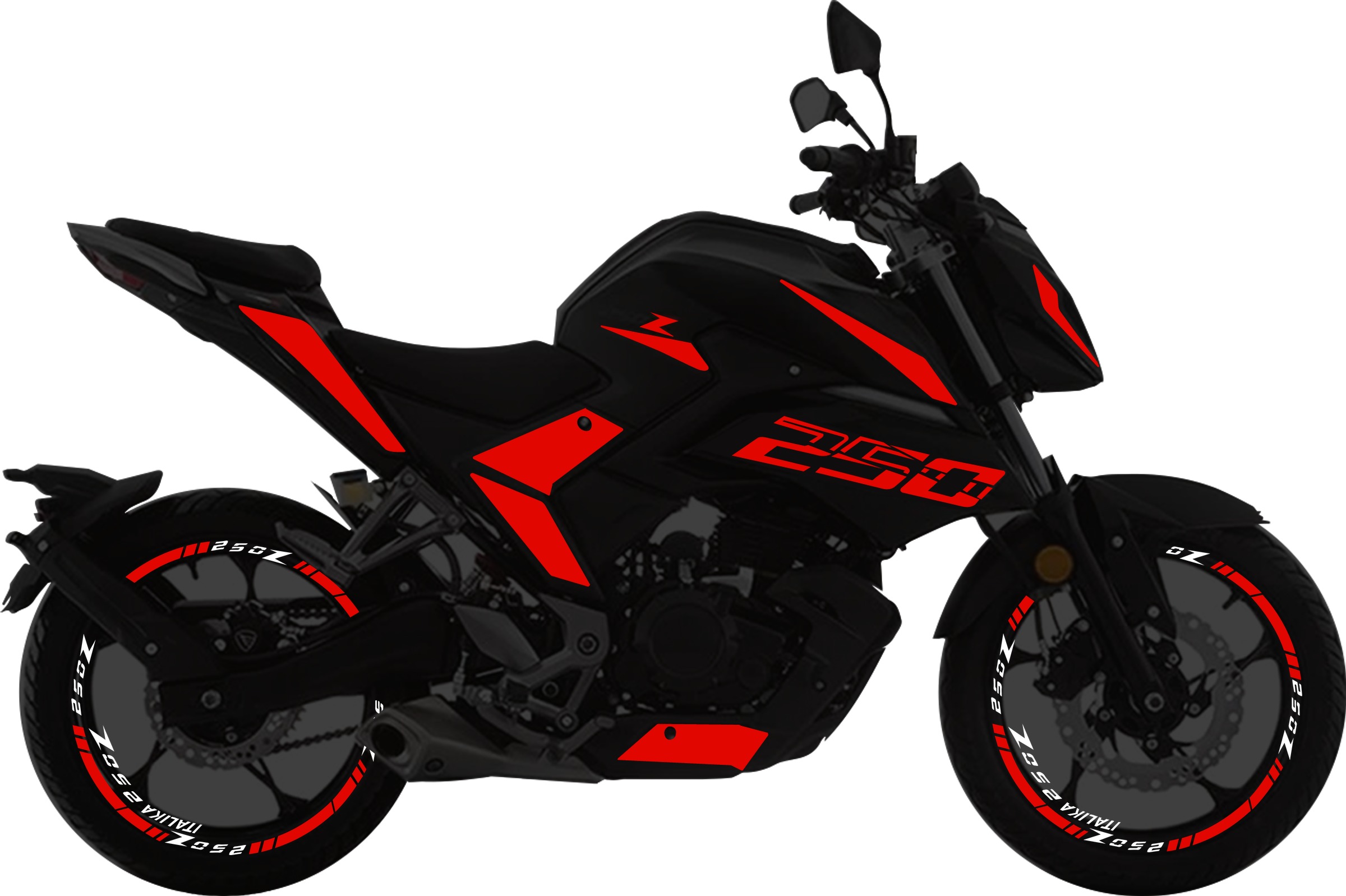 Italika 250Z Kit de stickers para tapas y rin