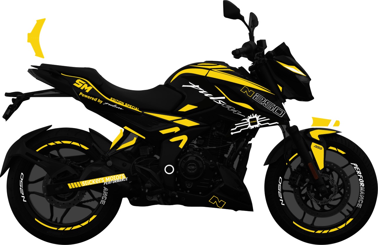 Bajaj Pulsar N250 Kit stickers tapas y rines